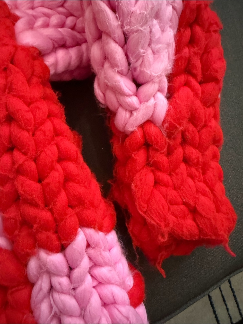 Hope Macaulay Colossal  Chunky Check Cardigan Jacket - Pink & Red - Picture 5 of 10